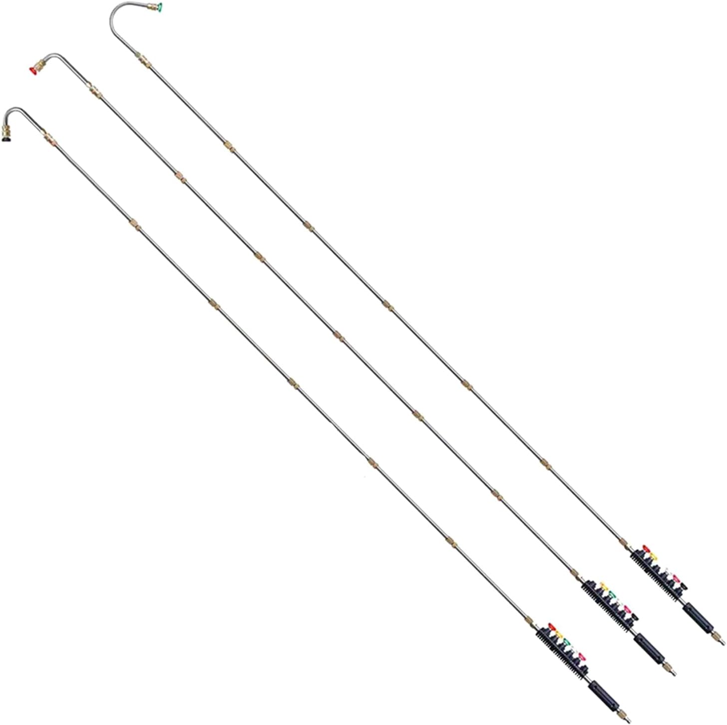 10pcs High Pressure Washer Lances with 6 Nozzle Tips Stainless Steel Pressure Washer Extension Wand Curved Rods High Pressure Washer Wand