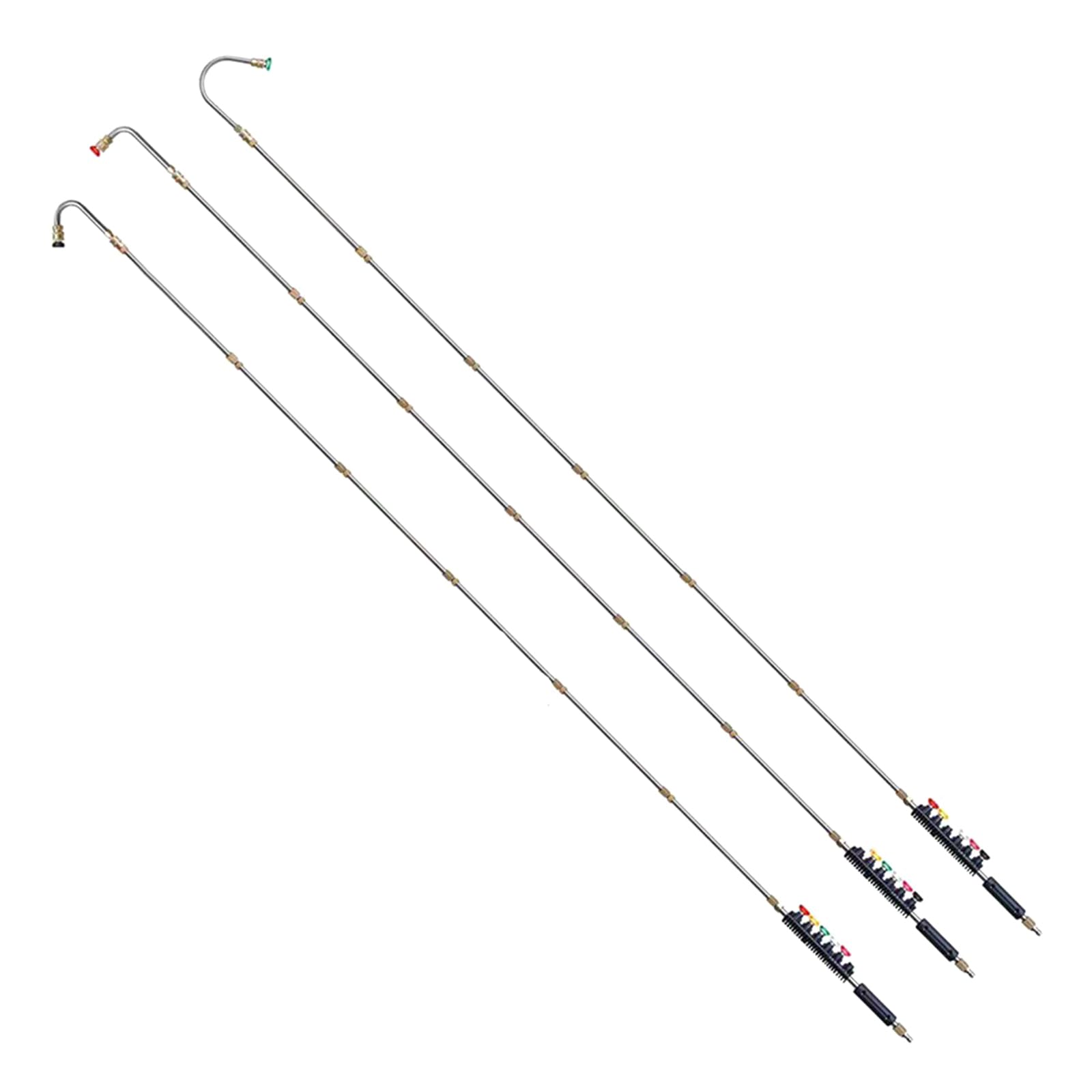 10 lance per idropulitrice ad alta pressione con 6 punte per ugello in acciaio inox, estensione bacchetta curva bacchetta in acciaio inox