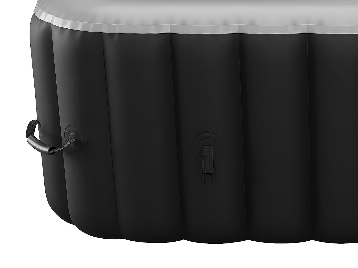 Vente-unique - Idromassaggio Gonfiabile Quadrato 6 Persone L185 x P185 x H65 cm 140 ugelli d'Aria Nero e Grigio - B-Cosy