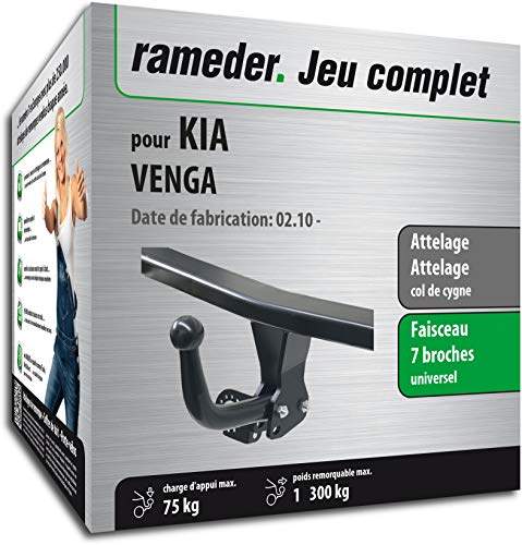 Attelage démontable avec Outil + Faisceau 7 Broches Compatible avec KIA Venga (151322-08257-1-FR).