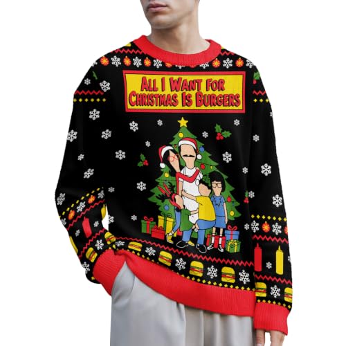 Image of 99TIMORO Funny Ugly Christmas Sweater for Men and Women, Holiday Pullover 2025, Novelty Crewneck Sweatshirt, Festive Gift