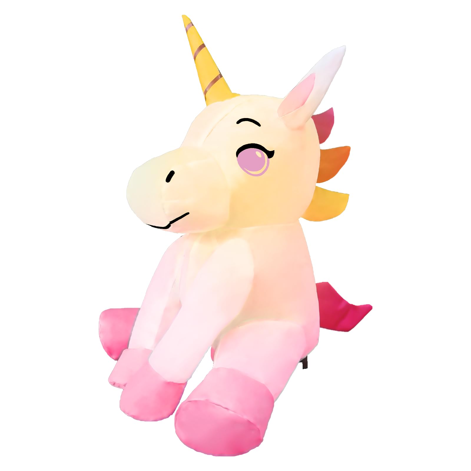 higoya Inflatables Pink Unicorn with LED Lights, Mini Gift Inflatable Decoration for Kids, Desktop Indoor Inflation Decoration for Home Room Holiday Party โ image 1