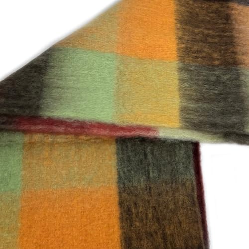 Scarf Women Winter Faux Cashmere Fashion Shawls and Wraps for Girlfriend Christmas New Year Birthday Gift(Orange Green Style)2