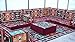 Premium U Shaped Arabic Sofa Set, Maroon Floor Cushions, Arabic Seating Floor Sofa, Backrests, Moroccan Sofas, Arabic Majlis (U Sofa Full Set)
