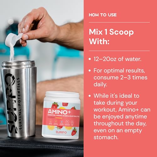 Image of Essential Amino Acids Supplement & Sugar Free Electrolytes Powder - Keto EAA + BCAA Amino Energy Powder - BCAA Electrolyte Hydration Powder Drink for Post Workout Recovery & Muscle Support 30 Servings