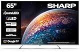 SHARP 65JP7265E 4K QLED MiniLED Smart TV, Google TV, son Harman/Kardon, Dolby Vision & Dolby Atmos, gradation locale, HDMI 2.1 eARC, triple tuner, Bluetooth, Wi Fi