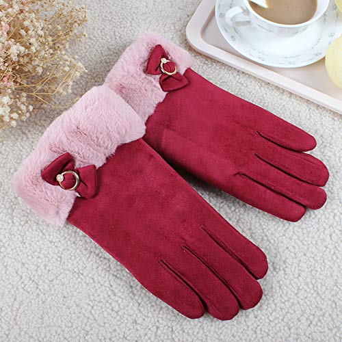 Preisvergleich Produktbild CZZJH Handschuhe Wildlederhandschuhe Sowie Samtstarke Warme, Winddichte, Kalte Radhandschuhe Für Den Touchscreen