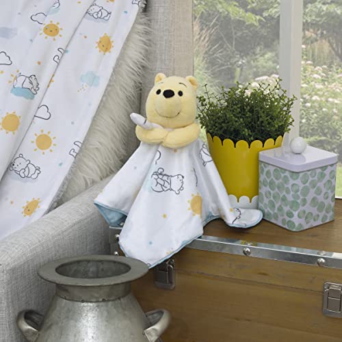 Image of Disney Winnie The Pooh White, Yellow, and Aqua Cloud and Sun Lovey Security Blanket
