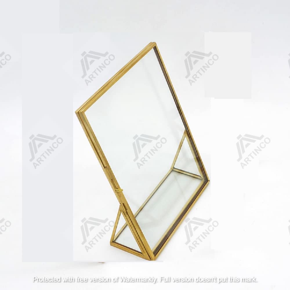 ARTINCO Art India Collections Decorative Brass And Glass Standing Table Photo Frame 4X6(Tabletop, 1.00) 1