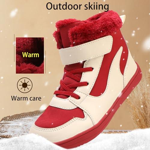 Kids Hiking Winter Snow Boots, Minimalist Warm Waterproof Barefoot Shoes, Non-Slip Wide Toe Box Walking Sneakers2