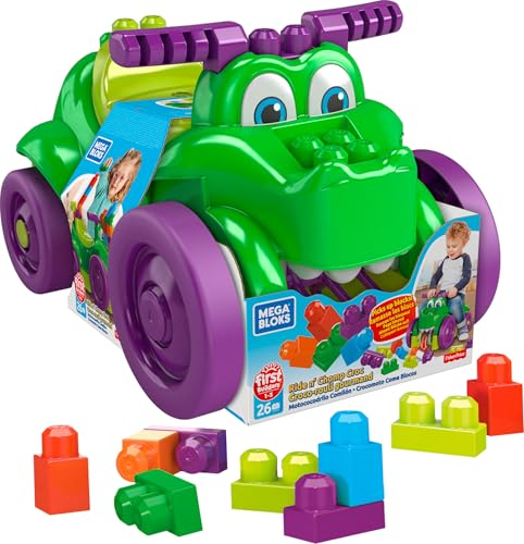 Mega Bloks First Builders Porteur et ramasseur Croc Blocs, Briques et Jeu de Construction, 26 pièces, Jouet pour bébé et Enfant de 1 à 3 Ans, GFG22