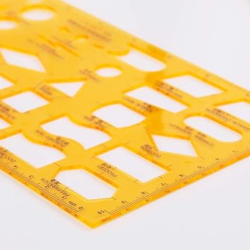K Resin Flow Chart Symbol Drafting Template Ruler Stencil Measuring Tool Student Dies for Card Making On Clearance