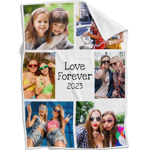 Personalised Birthday Gifts for Women, Personalised Blanket for Adult, Personalised Photo Blanket, Custom Blanket with Photos, Personalised Gifts for Best Friends