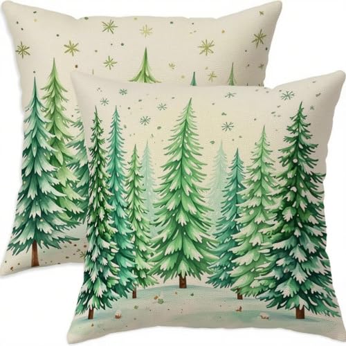 Mefooge Winter 2er-Set Kissenbezug 35x35cm Weihnachten Dekokissen...