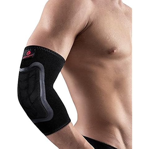 Kuangmi Elbow Pad Protector Comfortable Knitting for Men Women Youth Basketball Volleyball Running Dancing Sports 1 Piece (Medium) Cover