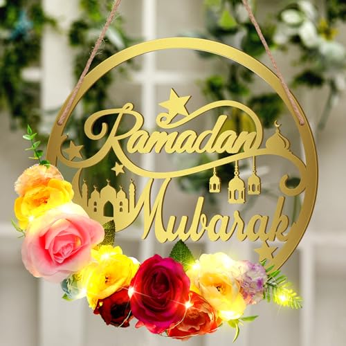 Décoration de porte du Ramadan lumineuse Yaocom en métal