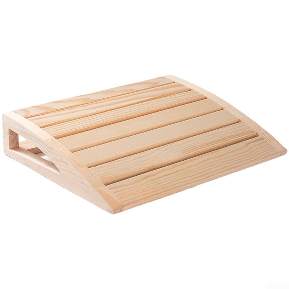 Reposacabezas de sauna de madera para relajación, diseño curvo ergonómico, acabado de grano natural, 38 x 31 x 7 cm, una sola pieza, compatible con la mayoría de saunas domésticas y