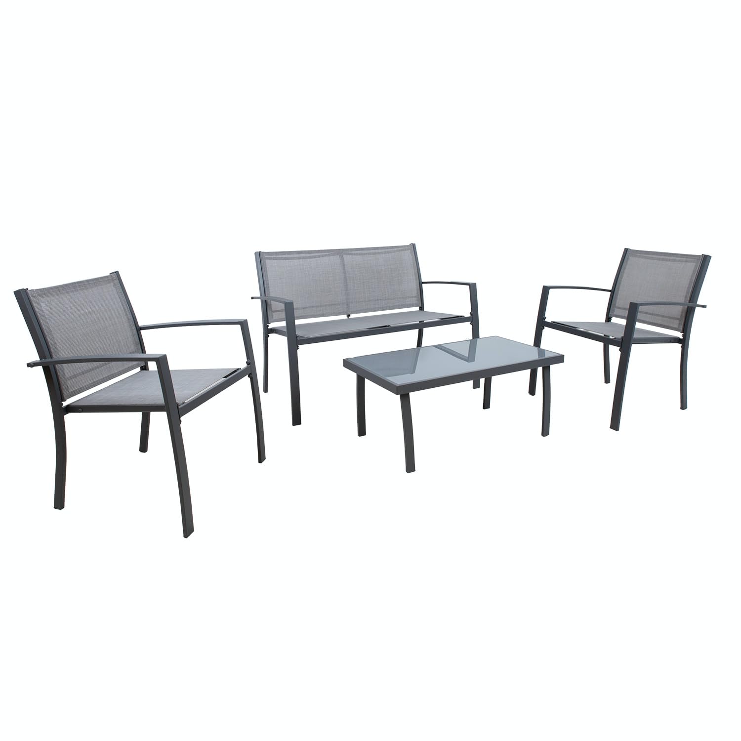 Mesa de jardín de ciprés con banco y 2 sillas de madera