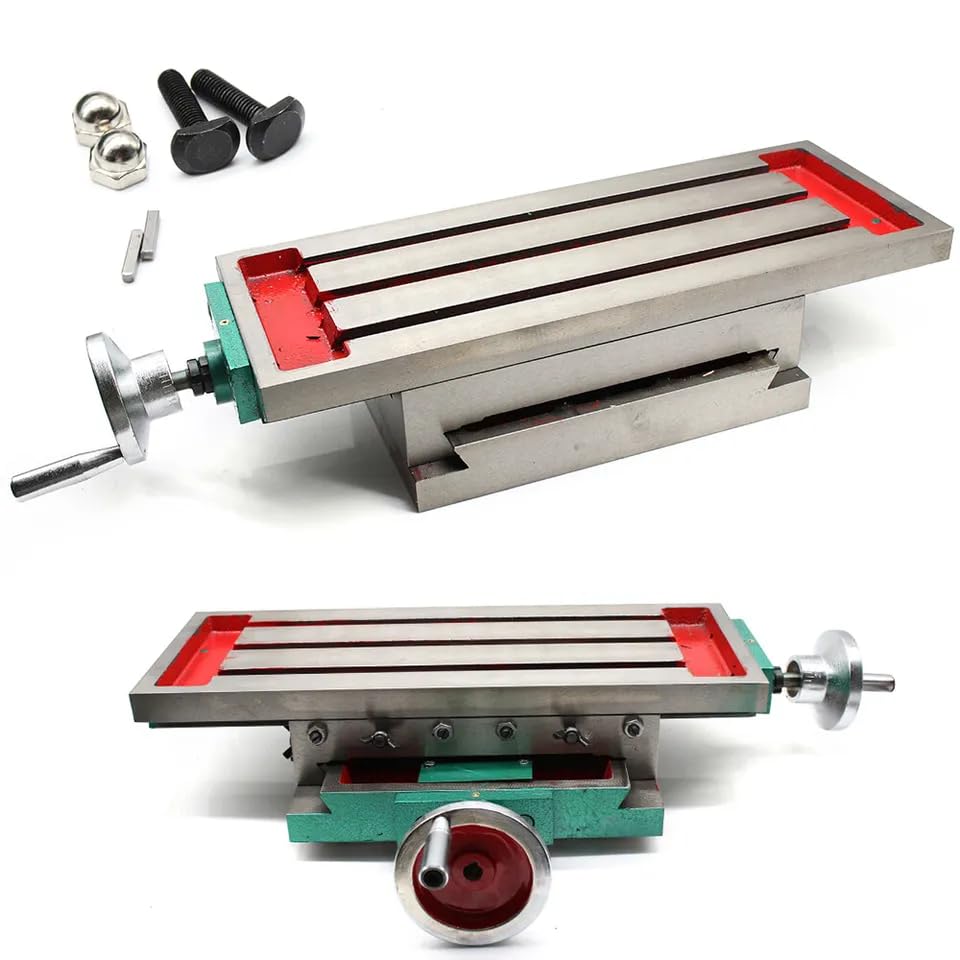 Trapano da tavolo a croce da 450 mm, in metallo, morsa professionale in ghisa, per trapano a colonna, ganasce, inserto versatile, tavolo da fresatura con asse da 23 cm, asse Y da 11 cm