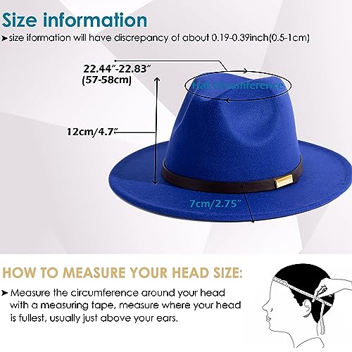 Image of Fedora Hats for Men Wide Brim Panama Hat with Classic Belt