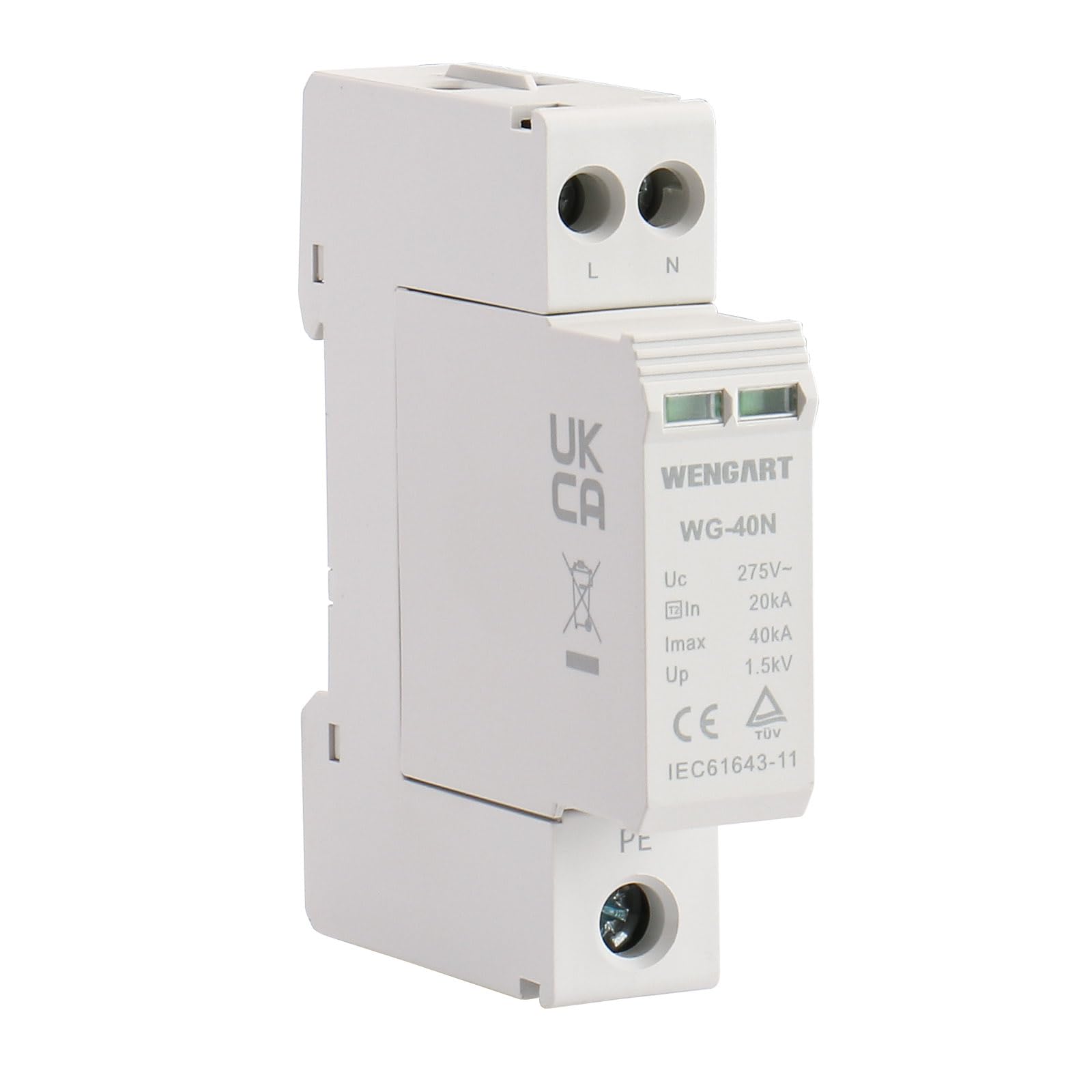 Scaricatore Sovratensione 220V 2P 40KA - Protezione Fulmini Per Casa | Installazione Guide DIN | Sicuro E Affidabile