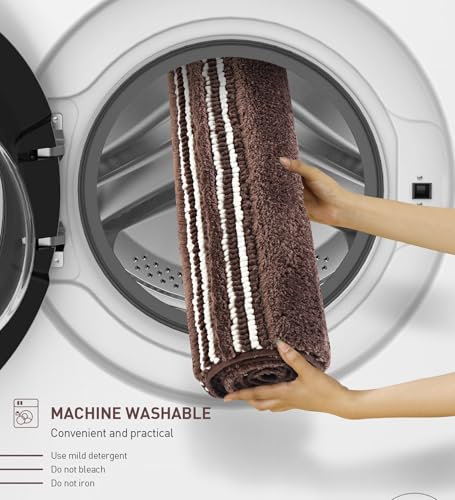 Image of Obsessions Ultra Soft Solid Bath Mat - Premium 1950 GSM Density, Anti-Skid Safety Backing & Superior Absorbency for Quick-Dry Comfort (40x60 cm, Chocolate)