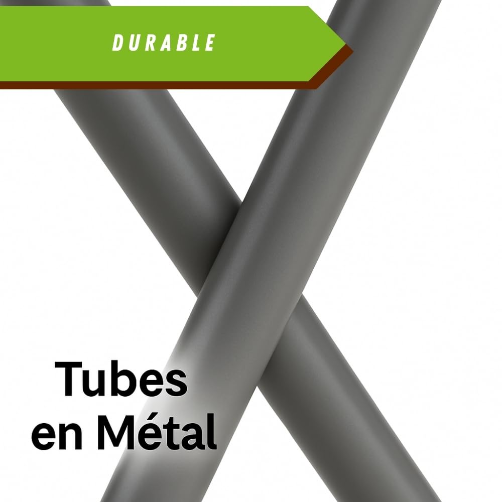 TERRE JARDIN - Table Pliante Mange Debout, Plateau HDPE Ø81 cm - Table Pliante Exterieur/Interieur 110 cm - Table de Jardin Pliante Blanche, Buffet, Fêtes, Camping - Stable et Robuste