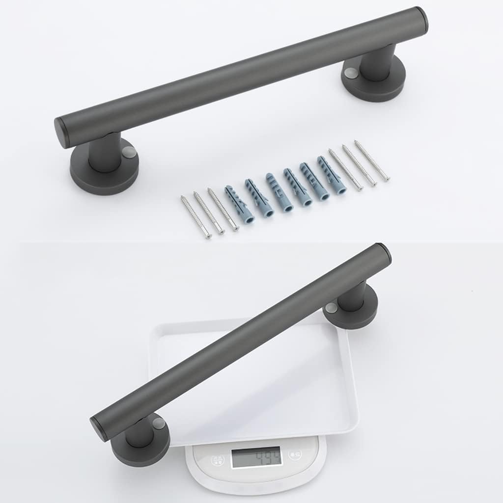 NZPOST Barra cilíndrica para baño de acero inoxidable 304 de color negro, antideslizante, mango de ducha recto con pintura al horno, para personas mayores y discapacidades menstruales, color blanco