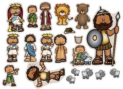 Story Time FeltsDavid & Goliath & King Saul Harp Figures for Bible Flannel Board Stories