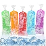 Betus Ice Pop Bags – 100PCS 4x12 Inch Clear Disposable Freeze Pop Sleeves, Plastic Ice Candy Tubes for DIY, Homemade Frozen Treats, Juice, Yogurt, Icy Sticks, Summer Party Supplies