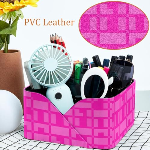 Organiseur de bureau rectangulaire rose papeterie et cosmétiques