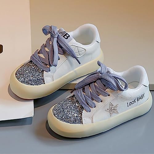 Girls Sparkle Star Casual Sneakers Glitter Sequin Sports Tennis Shoes2