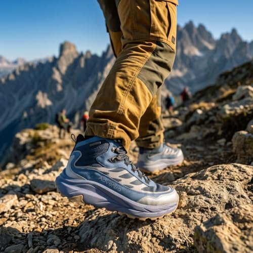 Image of Waterproof Hiking Shoes | Mid Ankle | Ripstop Fabric | Anti Skid Rubber Sole | ET1112