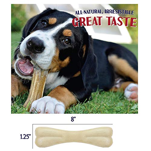Image of Petlicious & More Rawhide Bones for Dogs 8 Inch 1 Kg Pack Pressed Bones,Puppy