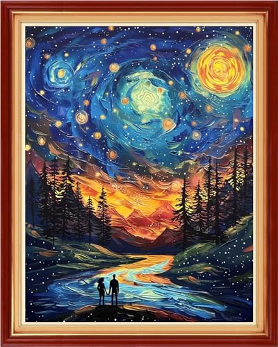 Image of Funart Stamped Cross Stitch Kits for Beginners Full Range of Cross Stitching Preprinted Embroidery Kits for Adults, 11CT Embroidery Pattern Needlepoint Kits- (ArtColors45)