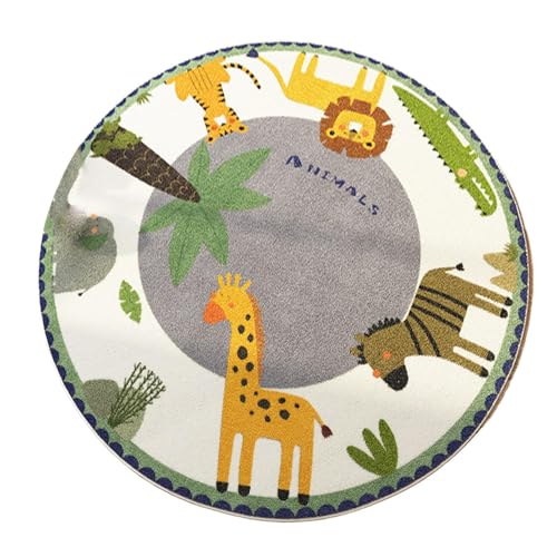 Alfombra lavable, antideslizante, diseño de animales, impermeable, decoración de 3.3 pies, para dormitorio, cuarto de bebé, baño, temática lúdica de zoológico. Esta alfombra aporta una
