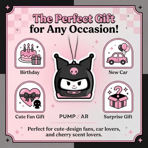 Image of PumpCar 2 pieces Evil Racer Bunny double-sided hanging cartoon Vanilla-scented funny car air freshener Cool hanging for rearview mirror Car Interior Accessories Gifts