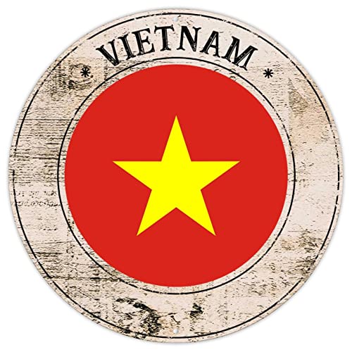 Vietnam Land Nationalflagge Metall Blechschild Wandschild Vietnam Retro Vintage Kunst Wandschild Land Souvenir Geschenk Qualität Metallschild Vietnam R&e Flagge Schild für Reiseliebhaber 22,9 x