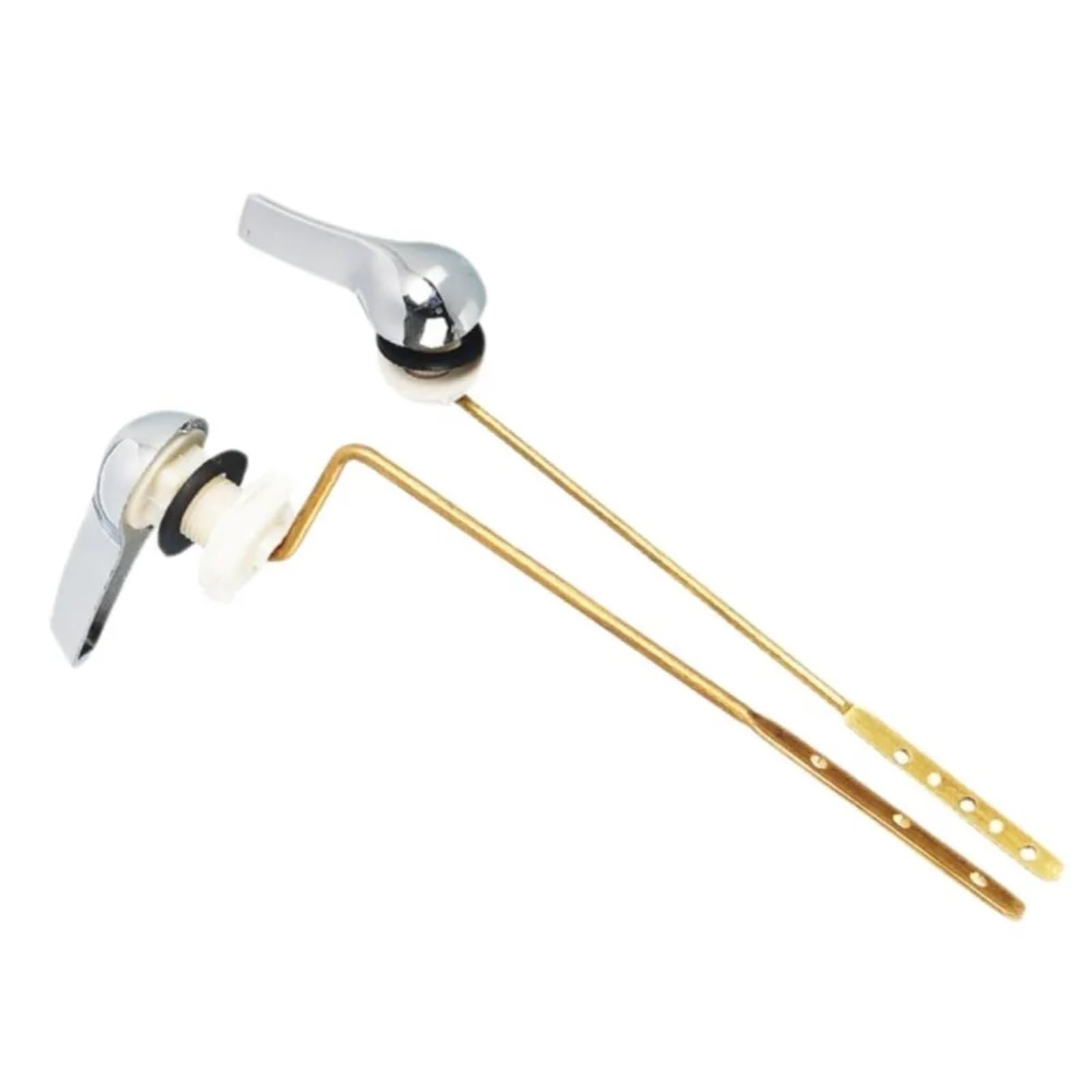 Mlyvax 4Pcs Side Mount Toilet Tank Flush Lever Brass Corrosion Resistant Toilet Tank Handle Flush Lever Toilet Flush Button(Front Mount)