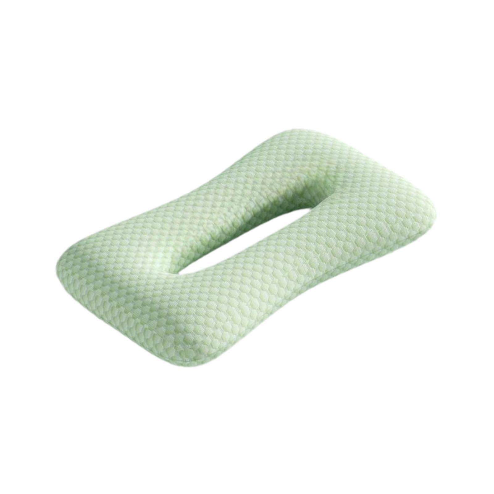 mophrati Soft Portable Ear Piercing Pillow Comfortable Reduces Ear Pressure While Enhancing Sleep Comfort Pillow Is Nice For Side Sleeping Guard Removable, Green, 54x36x10cm
