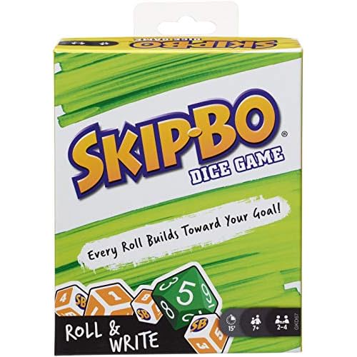Mattel Games GKD67 - Skip-Bo Würfelspiel, mit Trockenlöschtafeln und Markern, für Kinder ab 7 Jahren