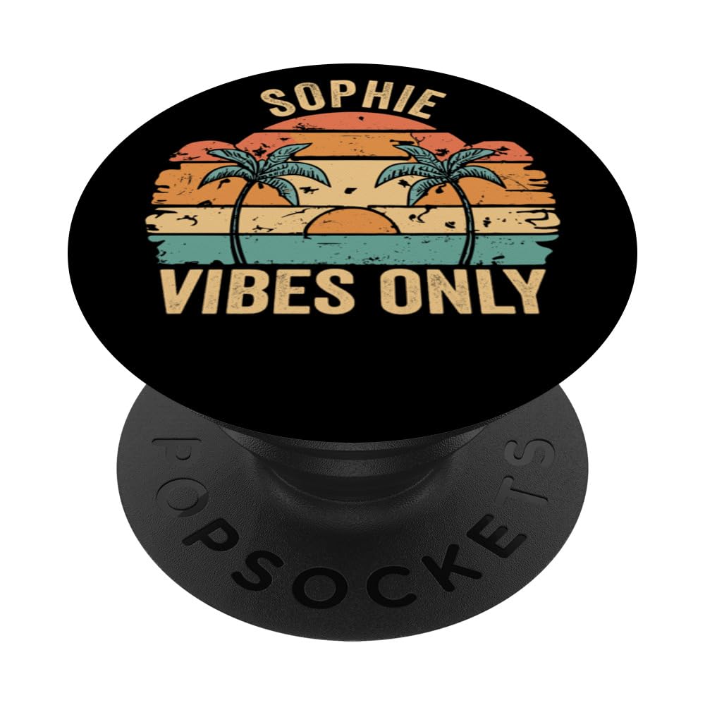 SOPHIE Vibes Only Cute Retro Girls SOPHIE Name PopSockets Swappable PopGrip, Black