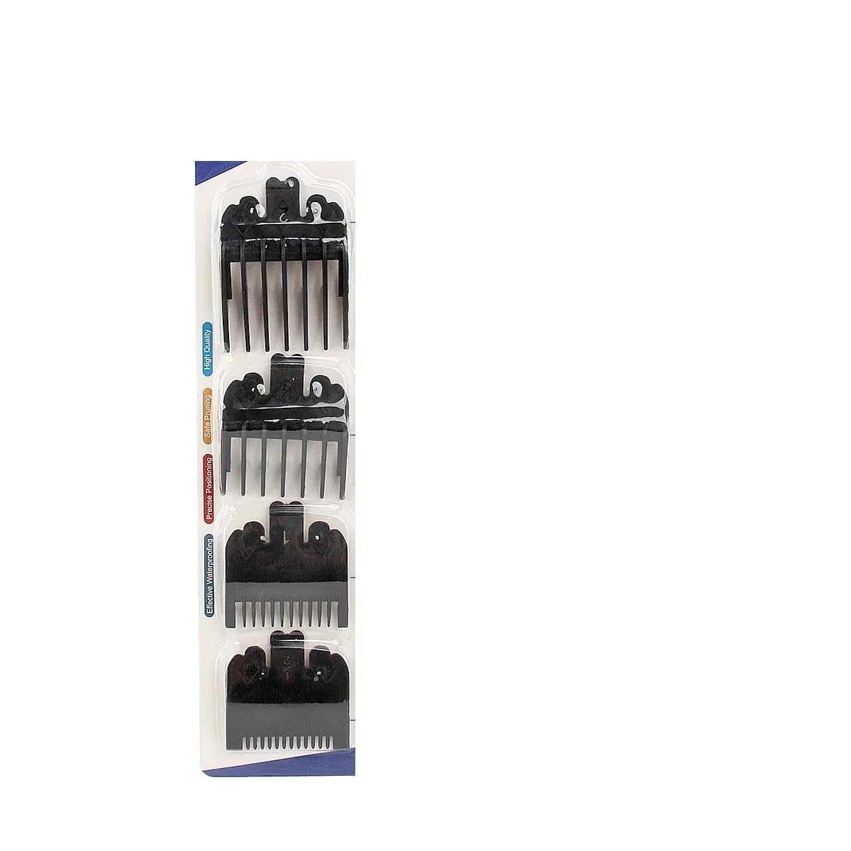Peine de límite de 2/3/4 piezas, compatible con Wahl, cortadora de cabello 1,5 mm 3 mm 4,5 mm Guía de corte profesional Peines Cortadora de cabello Peine de posicionamiento Y0907(HDPT-Black-4pcs)