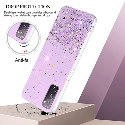 Coque Samsung S20 FE silicone paillettes violet résistant