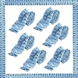 ClassyWhimsy 6 Rolls 40 Ft Ruffled Bulletin Board Borders Back to School Classroom Decor Fabric Trims DIY Border Crafts for Farmhouse Teacher Supplie First Day of School Party Decoration(Morandi Blue)