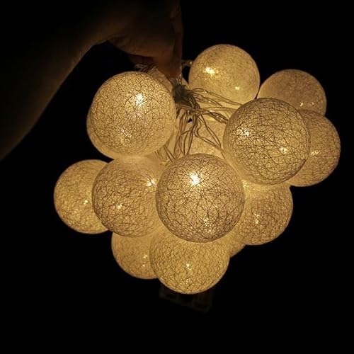Varal de Luzes LED Pisca-Pisca com 10 Bolas Decorativas, Decoração para Casa, Jardim e Festas, Cor B