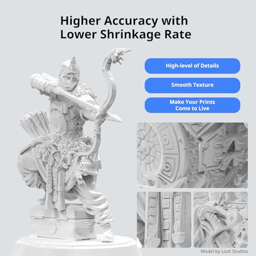 Image of ANYCUBIC ABS-Like Resin 3.0, 3D Printer Resin with Enhanced Strength and Toughness, High Precision and Minimal Shrinkage, Wide Compatibility for All LCD Resin 3D Printers (White, 2kg)