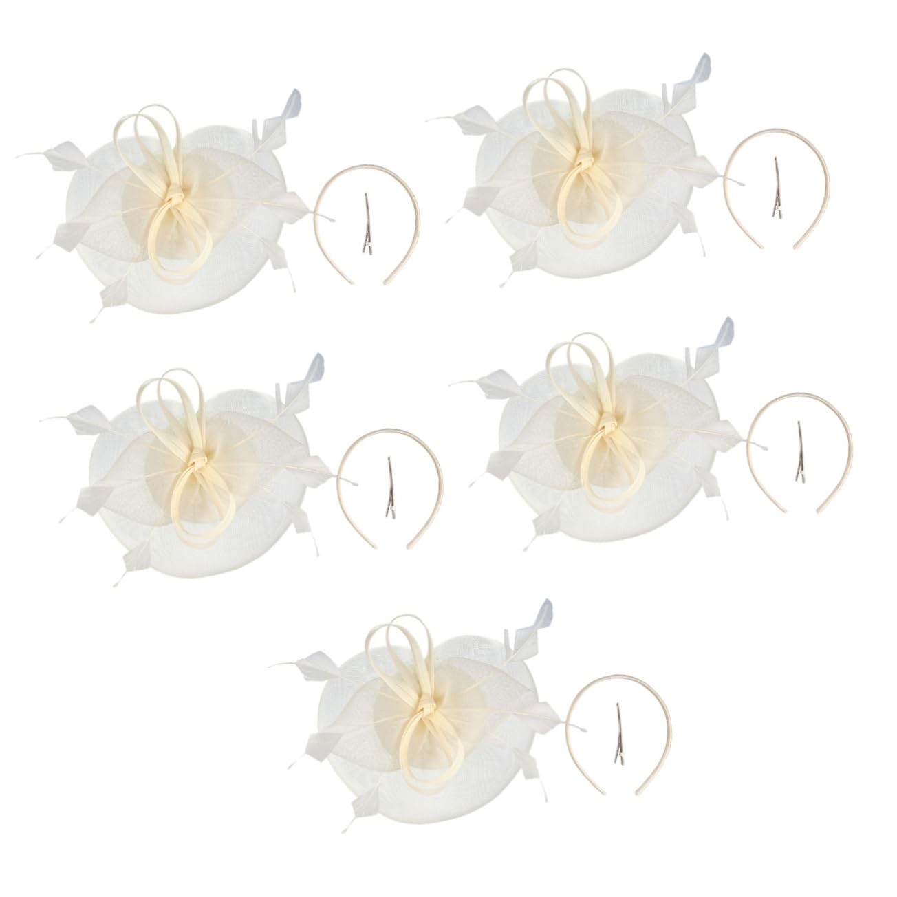 Abaodam 5pezzi Fascinator Elegante Rete per Cerimonie e Feste Cappello da Tea Party per Donne Accessorio per Matrimonio e Banchetto Design Leggero e Confortevole