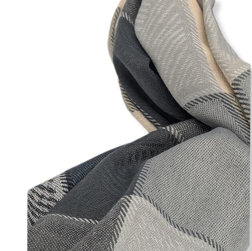 Bufanda para hombre gris-verde de tamaño grande estilo Coppia di Sciarpe 7