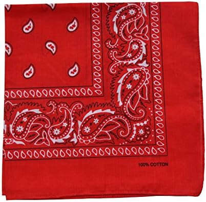 Raylarnia Bandana Multi-Purpose 100% Cotton Headbands for Women, 22 inch Paisley Cowboy Bandanas for Men